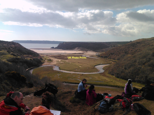 Photo 6"x4" View of the Pennard Pill from the cliff by the church ruins Lunnon c2011