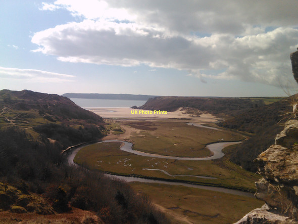 Photo 6"x4" View of the Pennard Pill from the cliff by the church ruins #2 Lunnon c2011