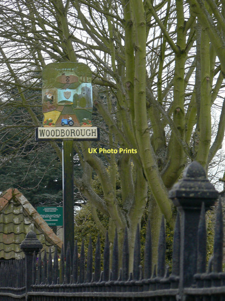 Photo 6"x4" Woodborough village sign Woodborough\/SK6347 c2011