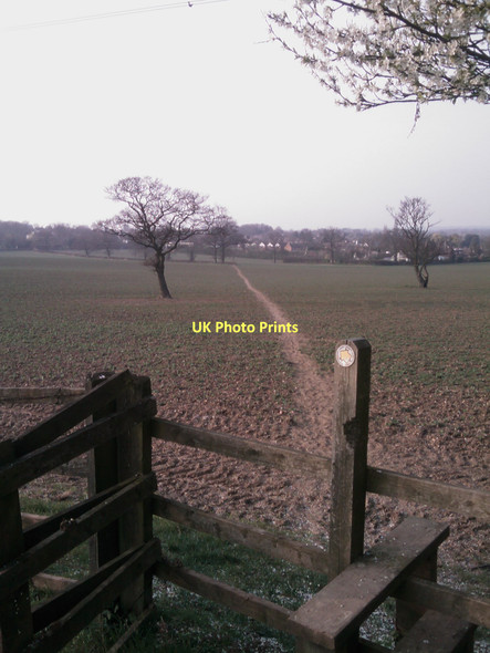 Photo 6"x4" Footpath from M25 footbridge across fields towards Potters Bar Potters Bar c2011