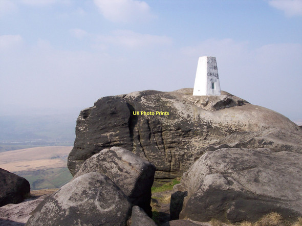 Photo 6"x4" Blackstone Edge Trig. pillar Durn c2011