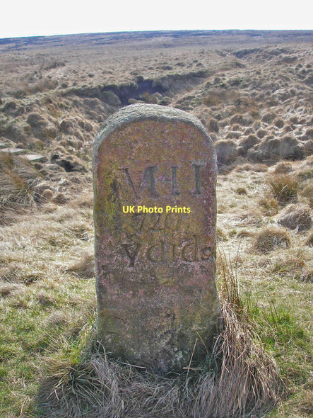 Photo 6"x4" Boundary stone Bleak Hey Nook c2011