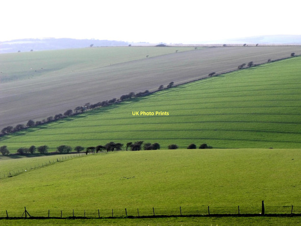 Photo 6"x4" Downland tapestry above Bevendean, Brighton Bevendean c2011