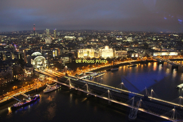 Photo 6"x4" Charing Cross Station from London Eye London c2011