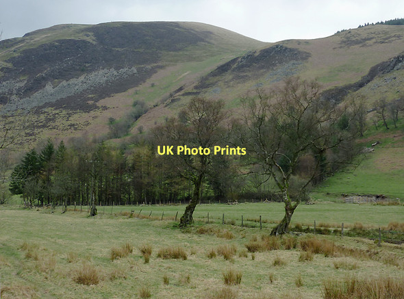 Photo 6"x4" Valley floor and crags, Cwm Berwyn, Ceredigion Afon Berwyn c2011