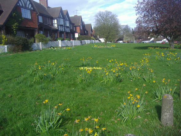 Photo 6"x4" Green verge by A25, Godstone Church Town\/TQ3551 c2011