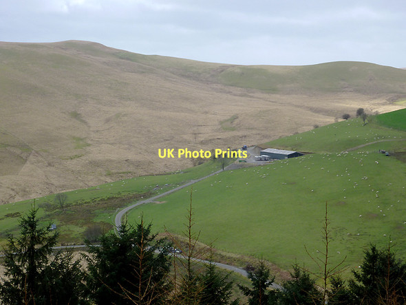 Photo 6"x4" Farmland and moorland near Soar-y-Mynydd, Ceredigion Nant-llwyd c2011