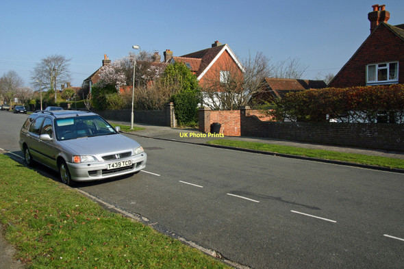 Photo 6"x4" Greenwich Meridian crosses Gundreda Rd Lewes c2011