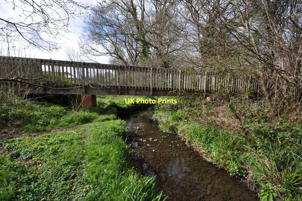 Photo 6"x4" A footbridge near Ley Meadow as seen from upstream Bickington\/SS5332 c2011
