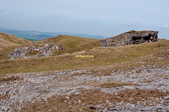 Photo 6"x4" Exposed limestone on Foel Fawr Rhosaman c2011
