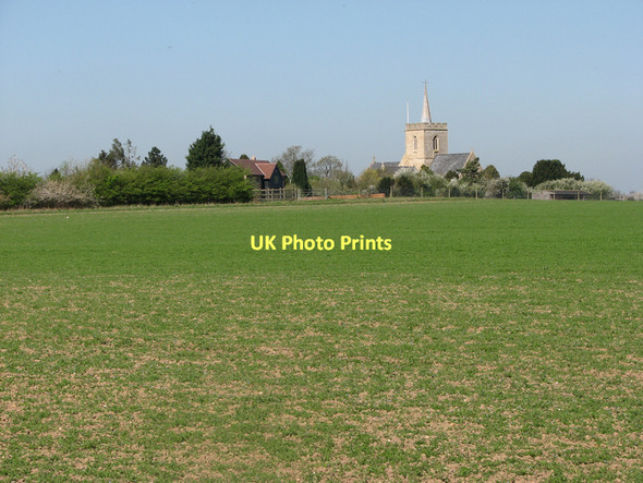 Photo 6"x4" Thriplow church from across the fields Heathfield\/TL4546 c2011