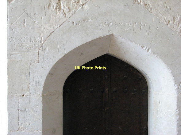 Photo 6"x4" Thriplow: St George - 18th-century graffiti Heathfield\/TL4546 c2011