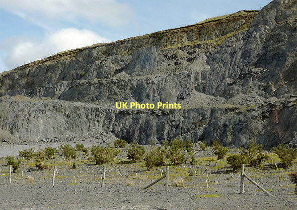Photo 6"x4" Quarry face by Llyn Brianne Dam, Carmarthenshire Llyn Brianne\/SN7948 c2011 P1