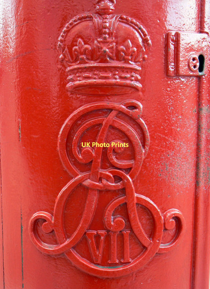 Photo 6"x4" Detail, Edward VII postbox, The Close, Salisbury Salisbury c2011