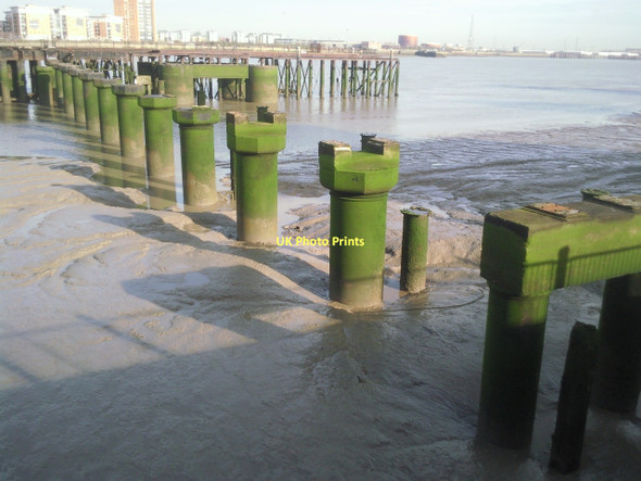 Photo 6"x4" Old jetty on the Thames Woolwich c2011