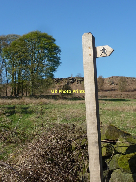 Photo 6"x4" Footpath sign near Dudwood Farm Dale End\/SK2161 c2011