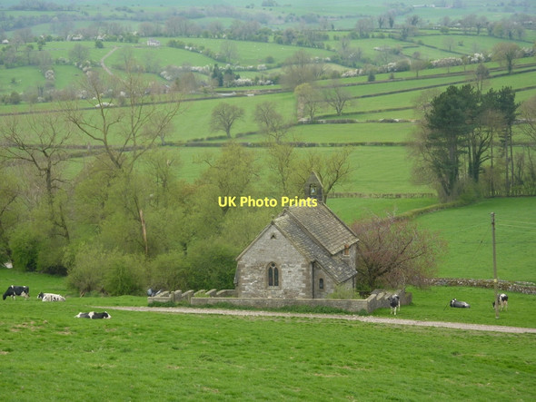 Photo 6"x4" View down to Ballidon church and beyond Ballidon c2011