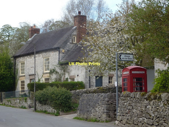 Photo 6"x4" House and telephone box, Parwich Parwich c2011