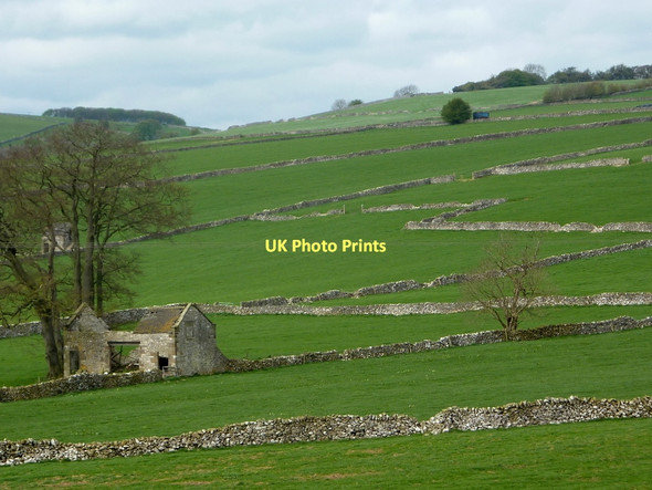 Photo 6"x4" Hillside fields Parwich c2011