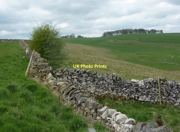 Photo 6"x4" Upland valley or bowl above Lowmoor Farm Parwich c2011