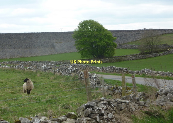 Photo 6"x4" Mouldridge Lane and the old stone railway embankment Pikehall c2011