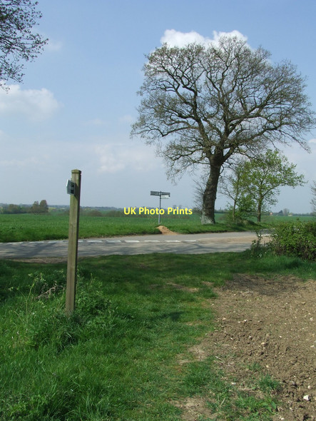 Photo 6"x4" Footpath And Road Junction Monk Soham c2011