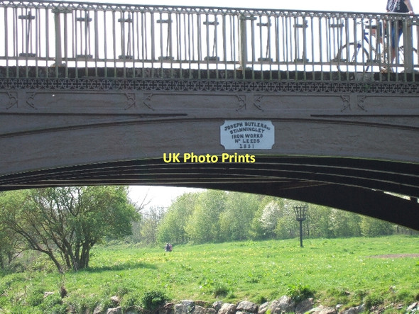 Photo 6"x4" Inscription on iron bridge over River Otter Ottery St Mary c2011