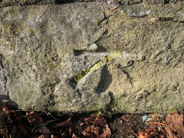 Photo 6"x4" Damaged bench mark on Mold Junction railway bridge Saltney c2007