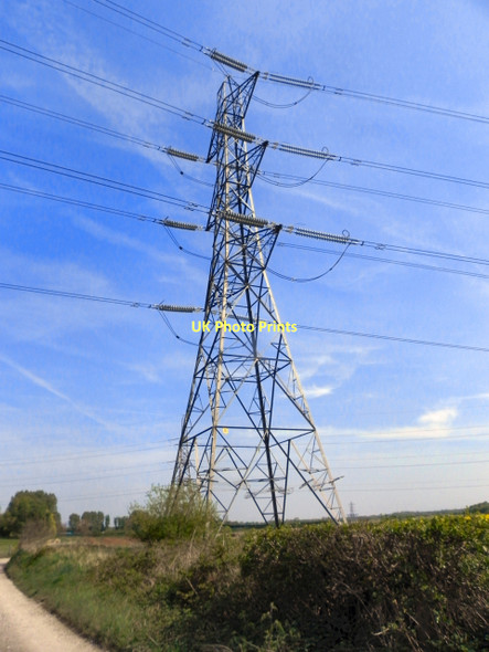 Photo 6"x4" Electricity Pylon, Carrington Moss Urmston c2011