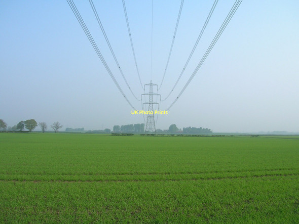 Photo 6"x4" Farmland under power lines off Moor Lane Full Sutton c2011