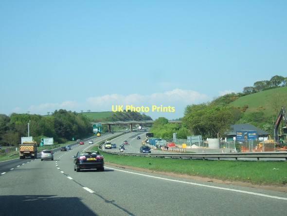 Photo 6"x4" A38 passing Kennford and construction work Kennford c2011