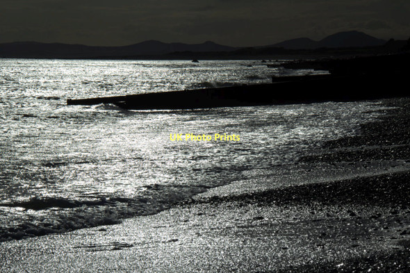 Photo 6"x4" Breakwater and Lleyn Peninsula in distance Criccieth c2011