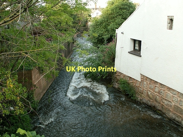 Photo 6"x4" Washford River downstream from Mill Street footbridge Watchet c2007