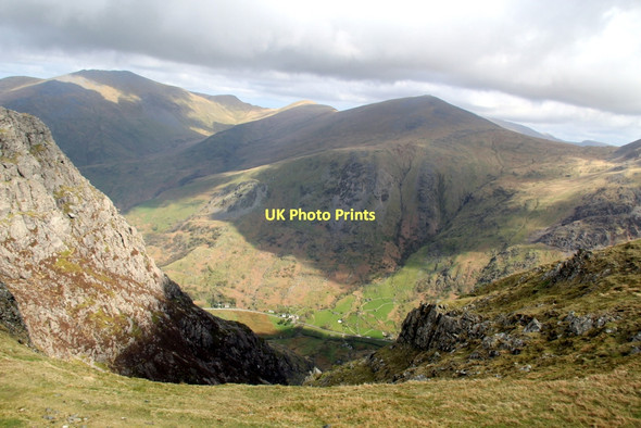 Photo 6"x4" Llanberis Pass from the Snowdon Mountain Railway Gwastadnant c2011