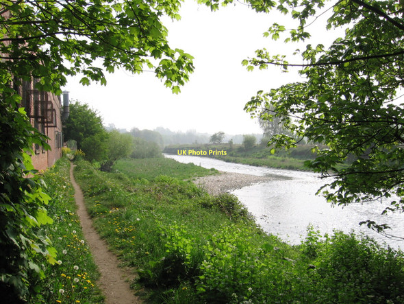 Photo 6"x4" Horbury Bridge - riverside factories - view east Horbury c2011