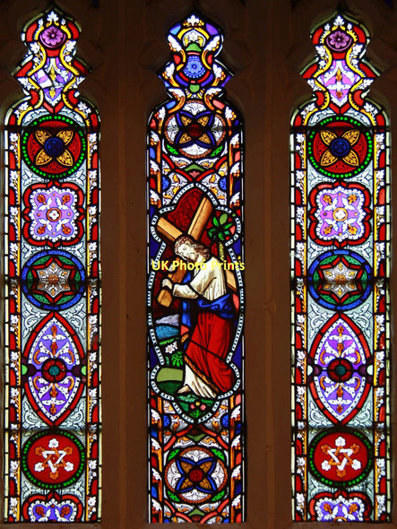Photo 6"x4" St Bartholomew, Wanborough - Stained glass window Wanborough\/SU9348 c2011
