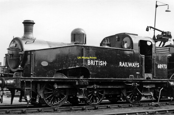 Photo 6"x4" A J50 0-6-0T at Doncaster Locomotive Depot, fresh from repair at Doncaster Works Doncaster c1949
