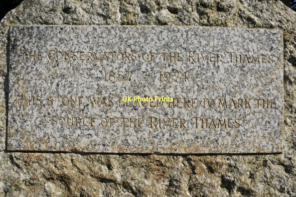 Photo 6"x4" Inscription on a plaque marking the source of the Thames Thames Head c2011
