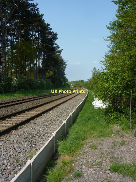 Photo 6"x4" Railway line passing north of the Shustoke reservoirs Furnace End c2011