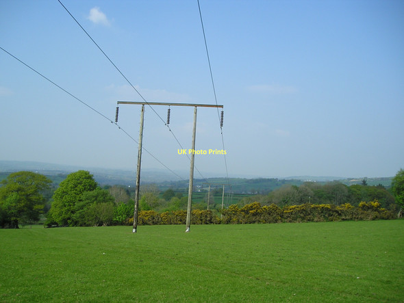 Photo 6"x4" Power lines Llanllwni c2011