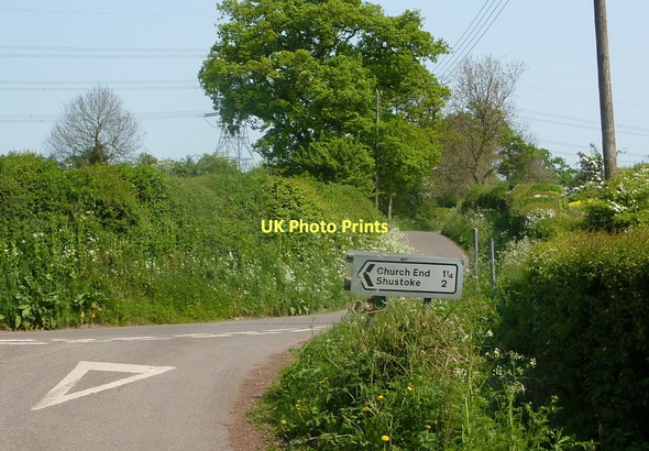 Photo 6"x4" Lane junction near Dove House Farm Church End\/SP2490 c2011
