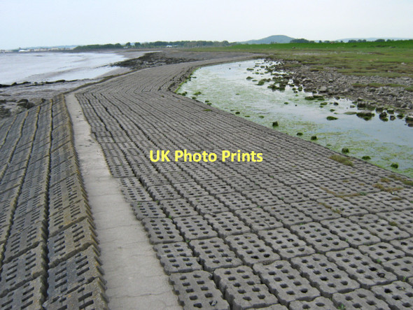 Photo 6"x4" Flood defence wall, River Parrett Alstone\/ST3146 c2011