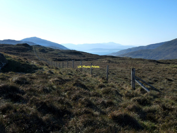Photo 6"x4" A fence close to the watershed above Loch Uisge Loch Uisge c2011