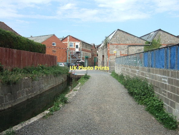 Photo 6"x4" Leat and footpath leading into industrial estate Newton Abbot c2011