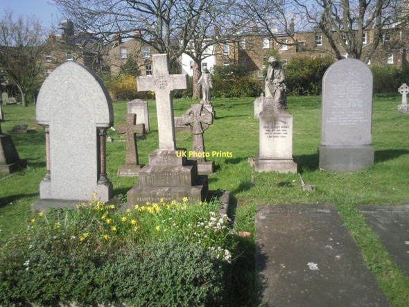 Photo 6"x4" Gravestones in Margravine Cemetery Hammersmith\/TQ2279 c2011