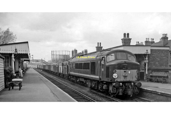 Photo 6"x4" Diesel-hauled  empties passing Long Eaton Station Long Eaton c1962