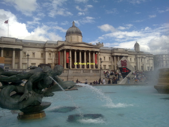 Photo 6"x4" National Gallery & the London 2012 Olympic Clock Westminster c2011