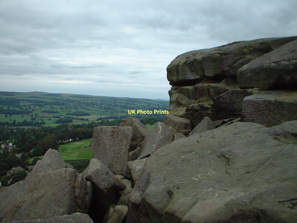 Photo 6"x4" Almscliffe Crag from the Cow and Calf rocks Ilkley c2002