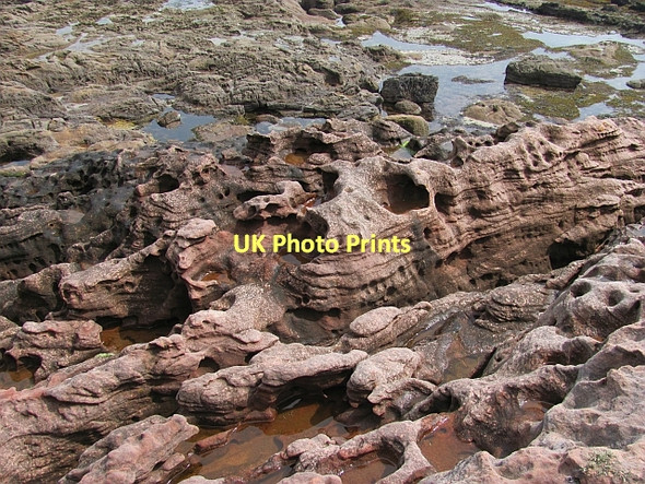 Photo 6"x4" Sea washed sandstone, Lamberton Skers Ross\/NT9660 c2011
