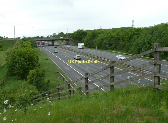 Photo 6"x4" M1, junction 29, looking south Doe Lea c2011